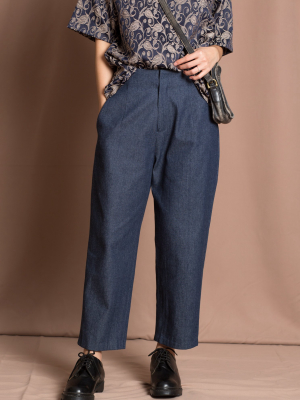 Sanh Relaxed Tapered Pocket Denim Pant - Dark Blue