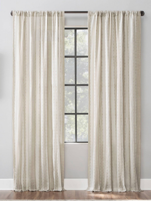 Slub Texture Stripe Cotton Curtain - Archaeo