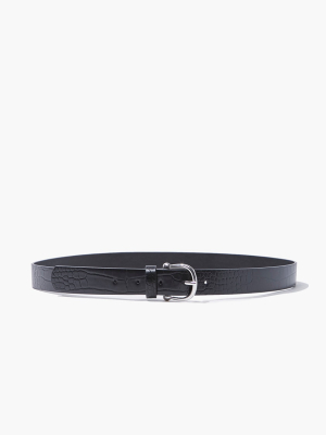 Faux Croc Leather Belt