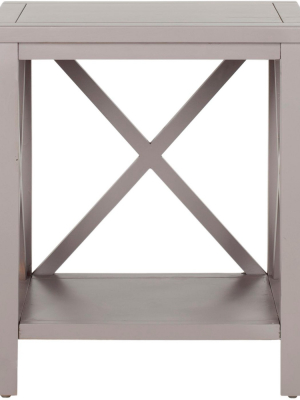 Candence Cross Back End Table - Grey - Safavieh.