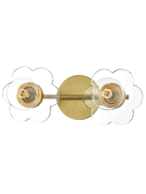 Mitzi Alexa Double Wall Sconce - Aged Brass