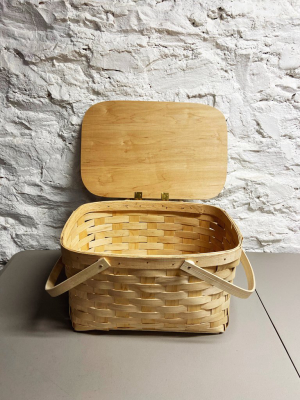 Pickup Only Natural Woven Basket - Small Picnic Basket