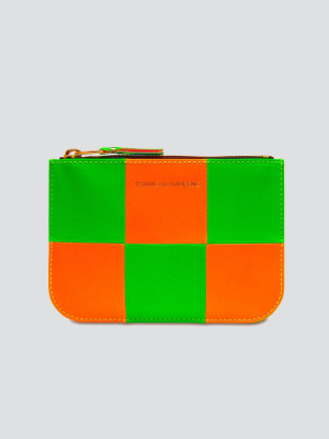 Fluo Squares Zip Pouch - Orange/green - Sa8100sf