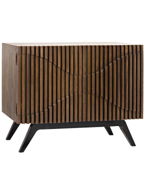 Noir Illusion Single Sideboard With Metal Base