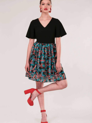 Black 2 In 1 Sheer Skirt Dress