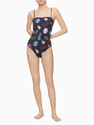 Ck Wave Bandeau One-piece Swimsuit