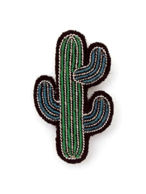 Hand Embroidered Cactus Pin