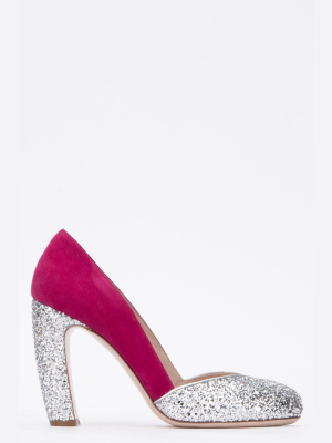 Miu Miu Glitter Panelled Pumps