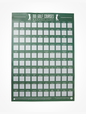 Gift Republic Gold Courses Bucket List Scratch Off Poster