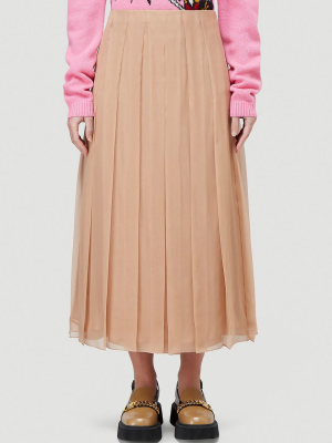 Gucci Chiffon Pleated Midi Skirt