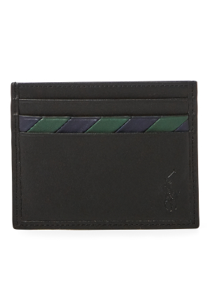 Striped Leather Card Case