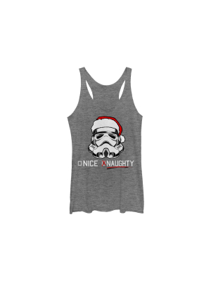 Women's Star Wars Christmas Stormtrooper Naughty List Racerback Tank Top