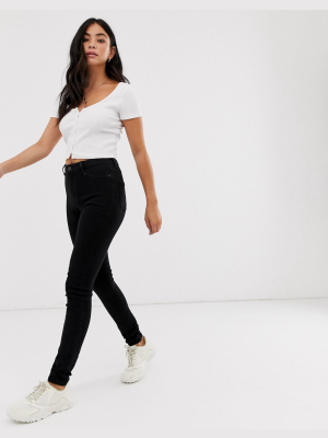 New Look High Waisted Super Skinny Jean In Black