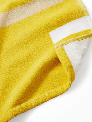 Organic Offset Lines Beach Towel - Citrus Yellow