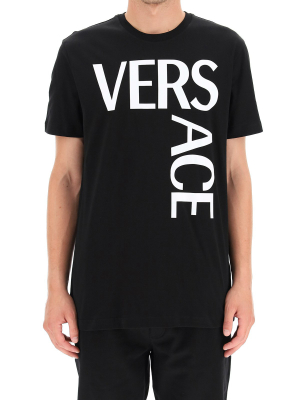 Versace Logo Print Crewneck T-shirt