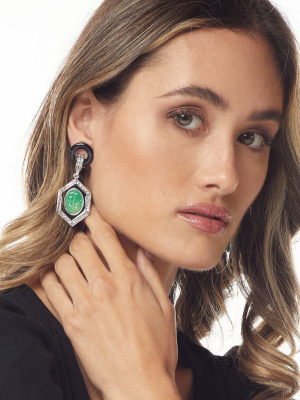 Jade Deco Drop Clip Earring