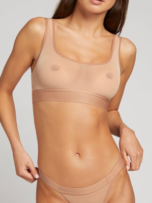 Sieve Bra Top In Buff