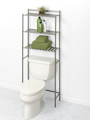 Slat Style Over The Toilet Etagere Brushed Nickel - Zenna Home