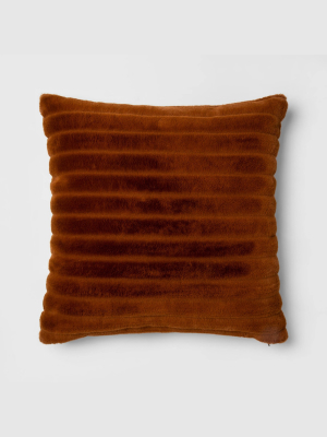 Euro Channeled Faux Fur Throw Pillow Bronze - Project 62™ + Nate Berkus™