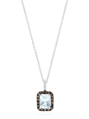 Effy 14k White Gold Aquamarine And Diamond Pendant, 2.52 Tcw