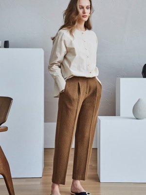 Pin-tuck Wool Pants