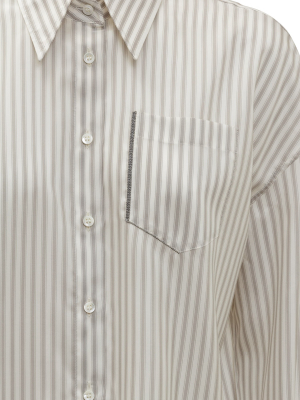 Brunello Cucinelli Striped Long-sleeved Shirt