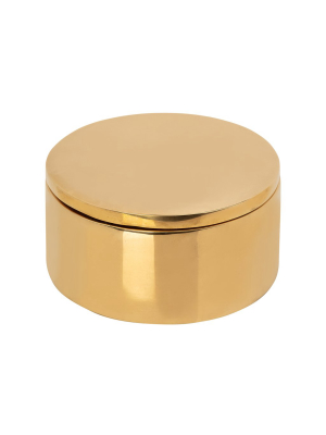 Round Architectural Brass Box - Large