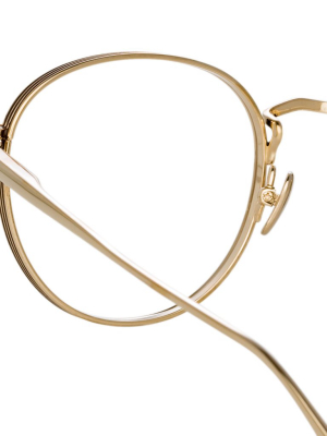 Luna Oval Optical Frame In Light Gold