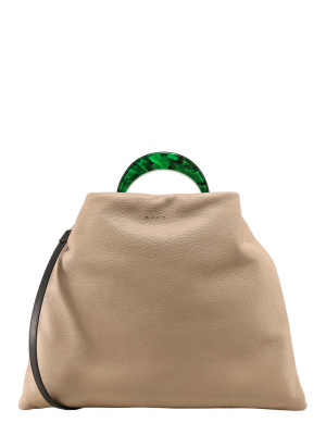 Marni Logo Debossed Top-handle Tote Bag