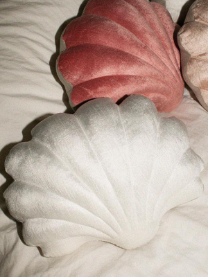 Small White Velvet Shell Pillow