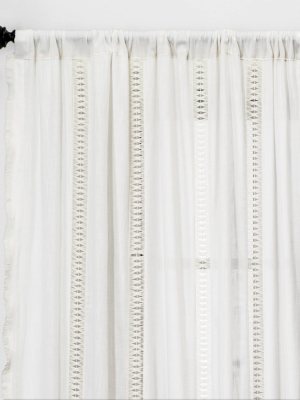 Lace Trim Light Filtering Curtain Panel - Opalhouse™