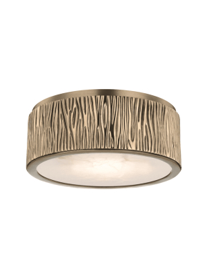 Crispin Small Led Flush Mount Aged Brass