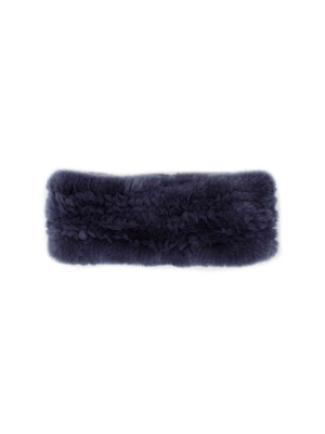 Knitted Rex Rabbit Fur Headband In Multiple Colors