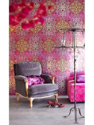 Javay Magenta Abstract Suzani Wall Mural By Eijffinger For Brewster Home Fashions