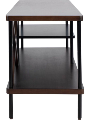 Brian Industrial Tv Stand Walnut/black