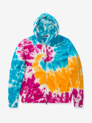 Bape Tie Dye Shark Wide Full Zip Hoodie - Multi