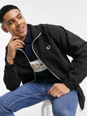 Fred Perry Zip Through Shell Jacket In Black