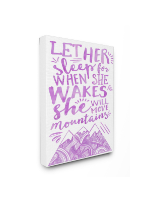 Let Her Sleep Purple Mountains Oversized Stretched Canvas Wall Art (30"x40"x1.5") - Stupell Industries