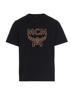 Mcm Logo Print Round Neck T-shirt