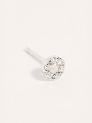 Diamond Micropave Open Circle Single Earring