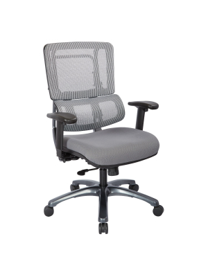 Vertical Mesh Chair With Steel Fabric Seat Gray - Osp Home Furnishings