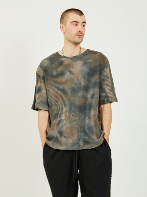 Ss Rib T-shirt Grey Tie Dye