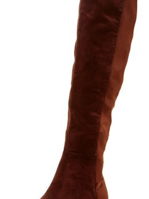 Ireland02 Brown Knee High Wedge Boot