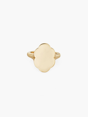 Large Scallop Ring In 14k Gold