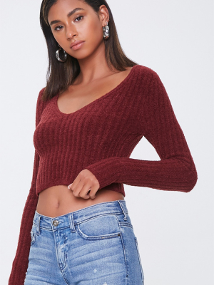 Ribbed Fuzzy Knit Sweater