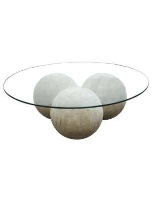 Cfc Allium Coffee Table With Glass Top - Gray Wash