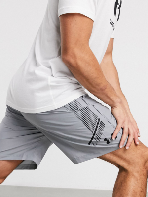 Under Armour Training Woven Graphic Logo Shorts In Gray