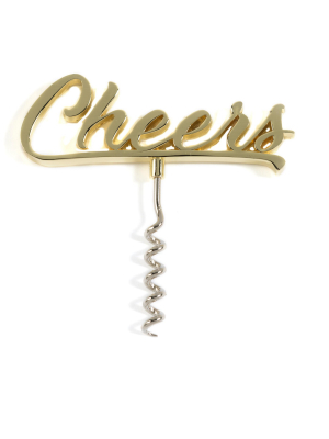 "cheers" Cork Screw - Gold - Shiraleah