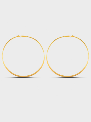 Extra Large Flatten Wire Hoops Earrings