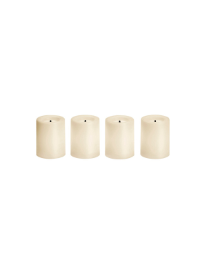 1.9 X 3" 4pk Unscented Led Votive Candle Set Cream - Made By Design™